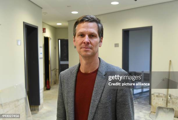 Stefan Krankenhagen, vice-dean of the cultural studies and aesthetic communication faculty, stands in the Burgtheater of the Kulturcampus Domaene...