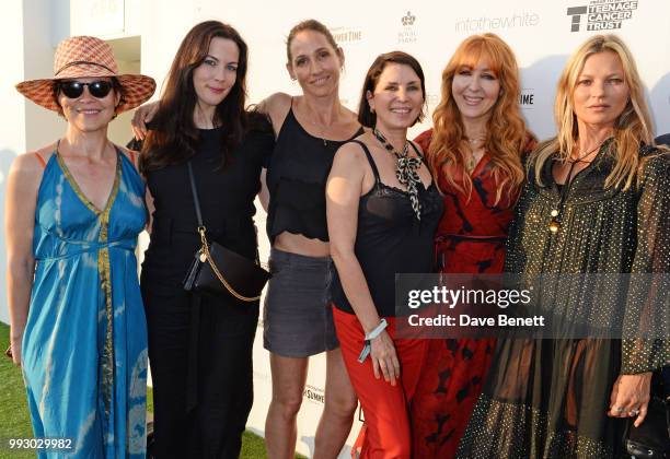 Helen McCrory, Liv Tyler, Rosemary Ferguson, Sadie Frost, Charlotte Tilbury and Kate Moss attend the London launch of intothewhite, Darren Strowger's...