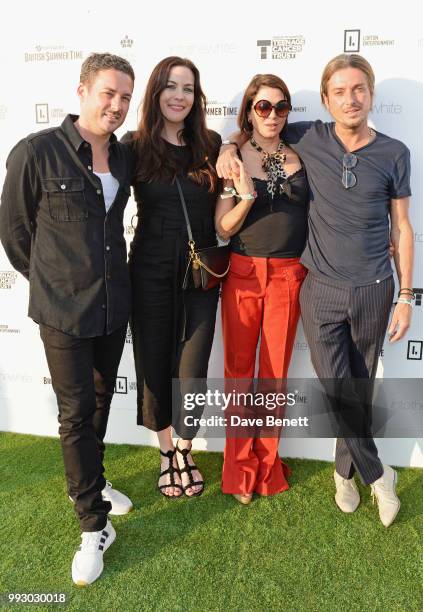 Dave Gardner, Liv Tyler, Sadie Frost and Darren Strowger attend the London launch of intothewhite, Darren Strowger's ambitious new tech platform...