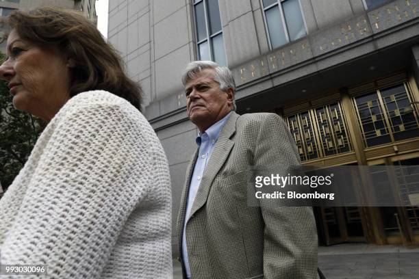 Former State Senate Majority Leader Dean Skelos exits federal court in New York, U.S., on Friday, July 6, 2018. Prosecutors say the once-powerful...