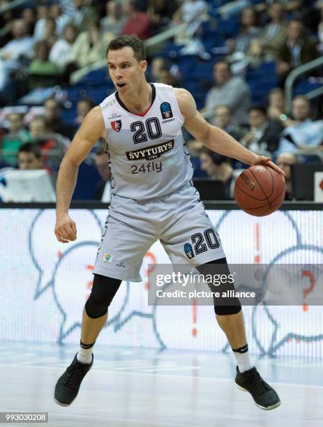 Vilnius' Jimmy Baron in action during the Eurocup basketball match between ALBA Berlin and Lietuvos Rytas Vilnius in Berlin, Germany, 01 November...