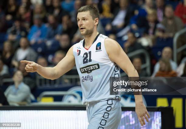 Vilnius' Arturas Jomantas in action during the Eurocup basketball match between ALBA Berlin and Lietuvos Rytas Vilnius in Berlin, Germany, 01...