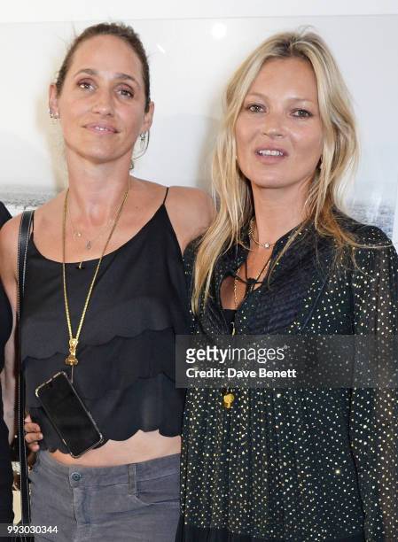 Rosemary Ferguson and Kate Moss attend the London launch of intothewhite, Darren Strowger's ambitious new tech platform raising money for Teenage...