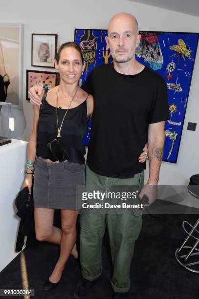 Rosemary Ferguson and Jake Chapman attend the London launch of intothewhite, Darren Strowger's ambitious new tech platform raising money for Teenage...