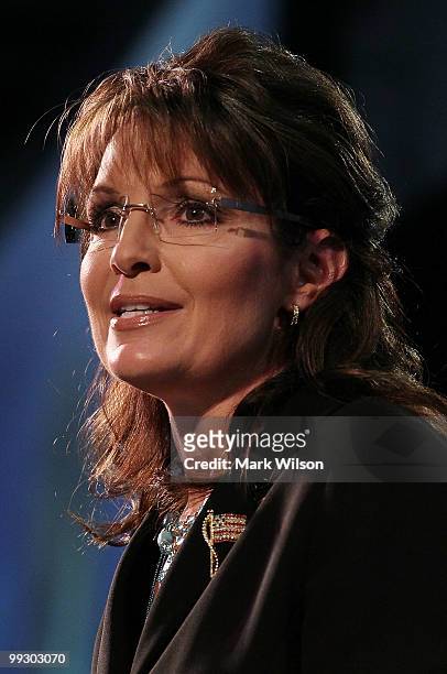 Former Gov. Sarah Palin speaks at the Ronald Reagan Building on May 14, 2010 in Washington, DC. Sarah Palin was the guest speaker at the Susan B....