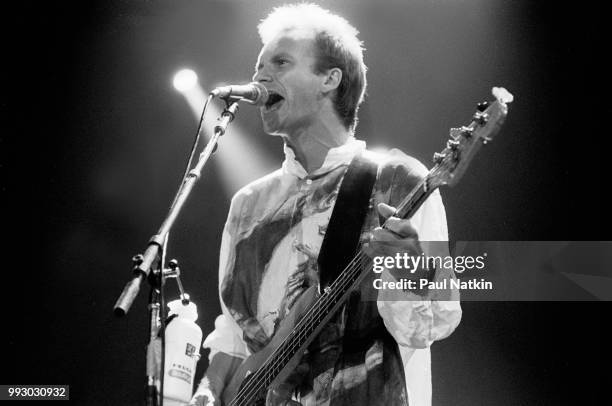 Singer Sting of The Police performs on stage at the Rosemont Horizon in Rosemont, Illinois, June 13, 1986.