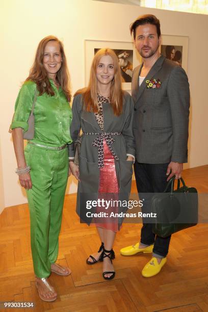 Petra McAlpine, Tamara Stadler and Rene Ruscha attend the Vogue Salon during 'Der Berliner Salon' Spring/Summer 2019 at Kronprinzenpalais on July 6,...