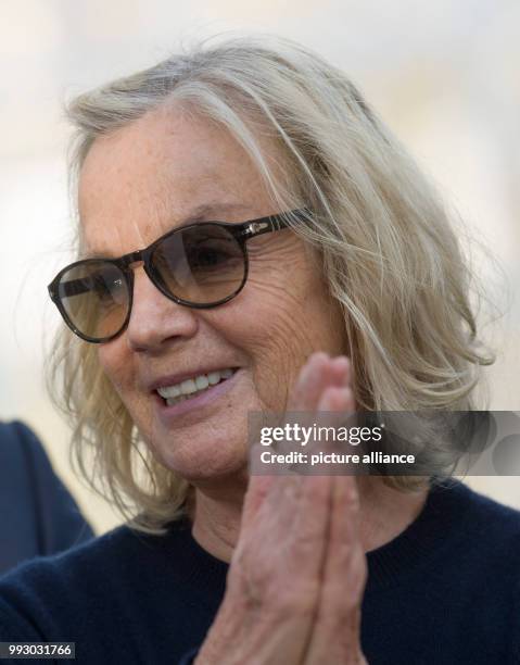 Designer Jil Sander arriving to the exhibition "Jil Sander" in the Museum für Angewandte Kunst in Frankfurt am Main, Germany, 02 November 2017....