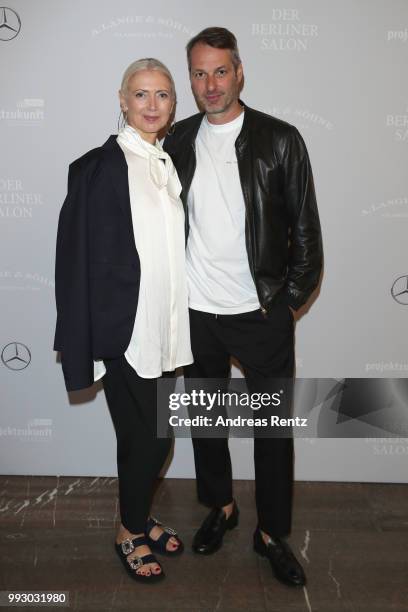 Christiane Arp and Marcus Kurz attend the Vogue Salon during 'Der Berliner Salon' Spring/Summer 2019 at Kronprinzenpalais on July 6, 2018 in Berlin,...