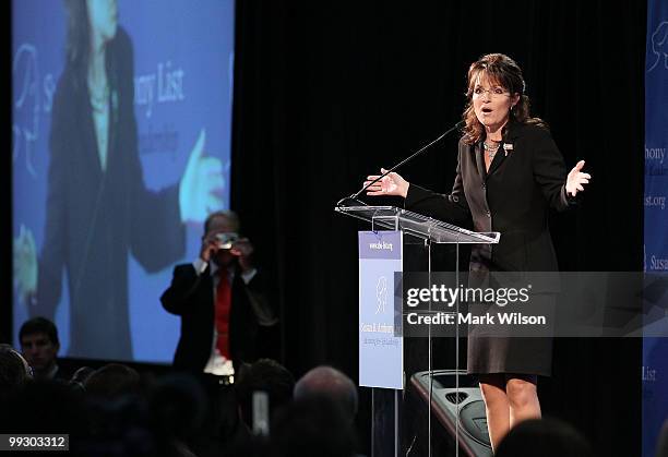 Former Gov. Sarah Palin speaks at the Ronald Reagan Building on May 14, 2010 in Washington, DC. Sarah Palin was the guest speaker at the Susan B....