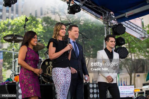 Sheinelle Jones, Brendon Urie, Jenna Bush Hager, Willie geist of Panic! At the Disco on Friday, June 29, 2018 --