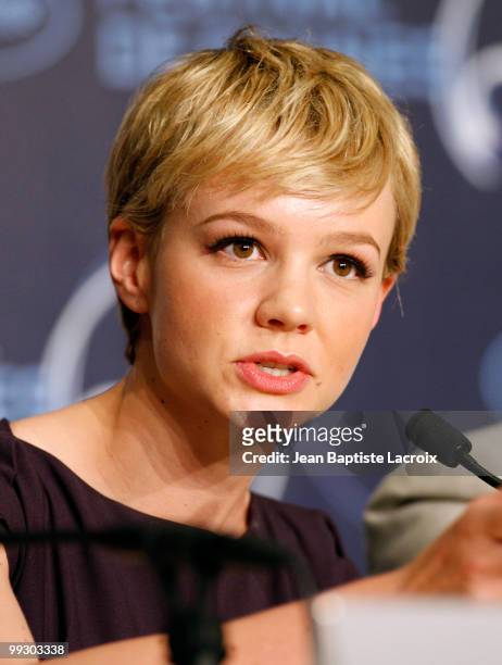 Carey Mulligan attends the "Wall Street: Money Never Sleeps" Press Conference at the Palais des Festivals during the 63rd Annual Cannes Film Festival...