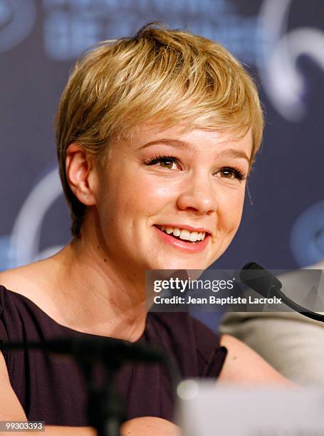 Carey Mulligan attends the "Wall Street: Money Never Sleeps" Press Conference at the Palais des Festivals during the 63rd Annual Cannes Film Festival...