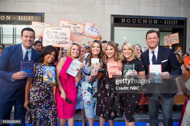 Carson Daly, Sheinelle Jones, Dylan Dreyer, Savannah Guthrie, Jenna Bush Hager, Megyn Kelly and Willie Geist on Monday, July 2, 2018 --