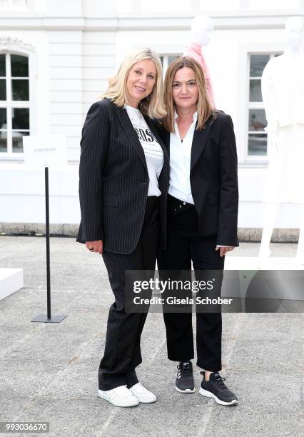 Micaela Sabatier, CEO Strenesse and Eva Hein, chief designer during the Strenesse presentation as part of Der Berliner Salon Spring/Summer 2019 at...