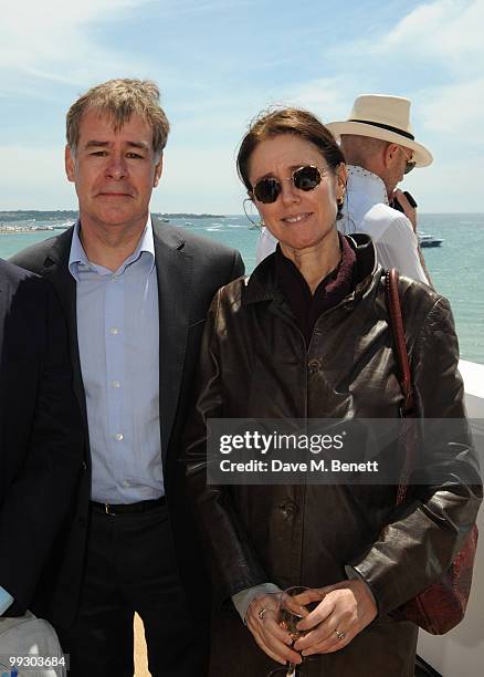 Stewart Till, CEO of Icon Films and director Julie Taymor attend The Icon Films lunch at the Sky Lounge, during the 63rd Cannes Film Festival, on May...