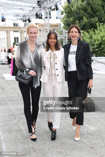 Franziska Knuppe, Rabea Schif and Eva Padberg during the Strenesse presentation as part of Der Berliner Salon Spring/Summer 2019 at Kronprinzenpalais...