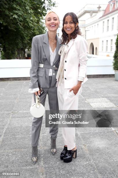 Viktoria Rader and Rabea Schif during the Strenesse presentation as part of Der Berliner Salon Spring/Summer 2019 at Kronprinzenpalais on July 6,...
