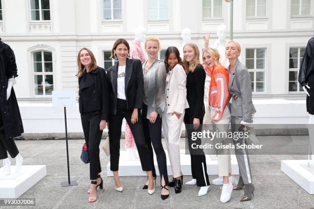 Annette Weber, Eva Padberg, Franziska Knuppe, Rabea Schif, Nina Hnizdo, Kim Hnizdo, Viktoria Rader during the Strenesse presentation as part of Der...