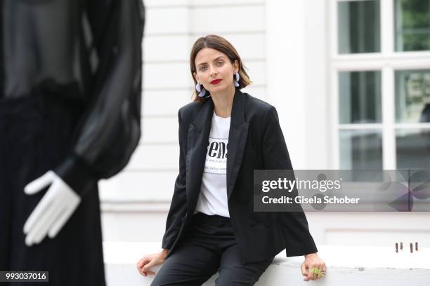 Eva Padberg during the Strenesse presentation as part of Der Berliner Salon Spring/Summer 2019 at Kronprinzenpalais on July 6, 2018 in Berlin,...