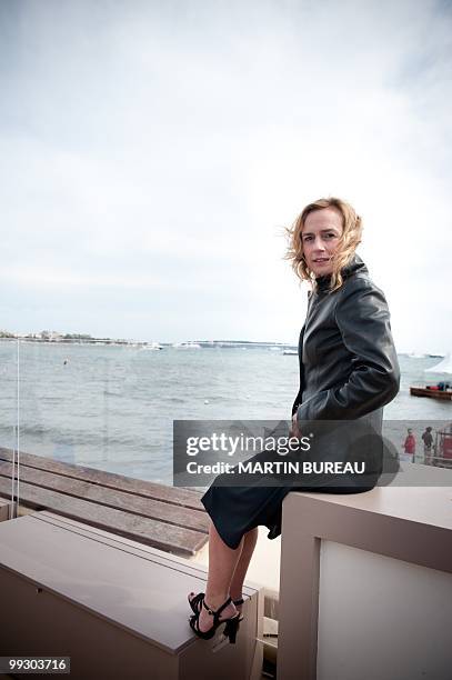 French actress Sandrine Bonnaire poses on May 14, 2010 in Cannes during the 63rd Cannes Film Festival. AFP PHOTO / MARTIN BUREAU