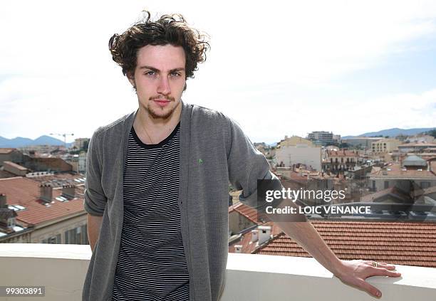 British actor Aaron Johnson poses during the promotion of "Chatroom" presented in the Un Certain Regard selection at the 63rd Cannes Film Festival on...