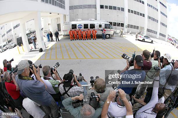 Space Shuttle Atlantis Commander Ken Ham , Pilot Tony Antonelli, Mission Specialists Garrett Reisman, Michael Good, Steve Bowen and Piers Sellers...