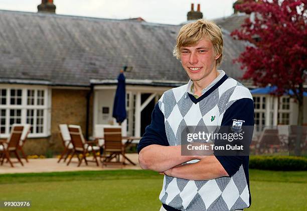 Amateur James Beardwell of Stock Brook Manor poses for photographs after winning the the Virgin Atlantic PGA National Pro-Am Championship Regional...