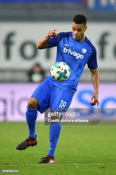 Bochum's Jan Gyamerah in action during the German 2nd division Bundesliga soccer match between 1. FC Kaiserslautern and VfL Bochum at the Fritz...