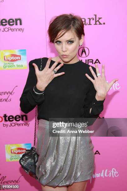 Actress Jessica Stroup wears Simon G Jewelry at the 2010 Hollywood Life Young Hollywood Awards on May 13, 2010 in Los Angeles, California.