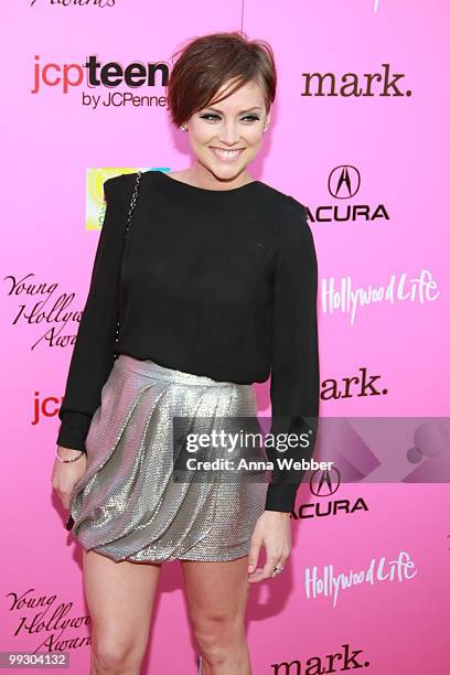 Actress Jessica Stroup wears Simon G Jewelry at the 2010 Hollywood Life Young Hollywood Awards on May 13, 2010 in Los Angeles, California.
