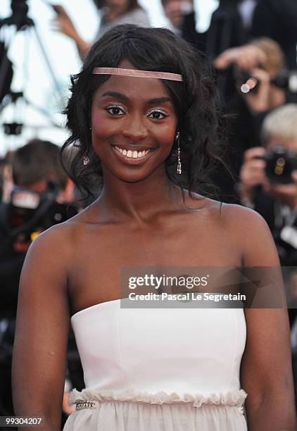 Aissa Maiga attends the "Wall Street: Money Never Sleeps" Premiere at the Palais des Festivals during the 63rd Annual Cannes Film Festival on May 14,...