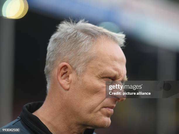 Freiburg's coach Christian Streich seen prior to the German Bundesliga soccer match between SC Freiburg and FC Schalke 04 in Freiburg, Germany, 04...