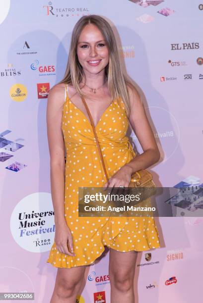 Esmeralda Moya attends Miguel Rios concert on July 6, 2018 in Madrid, Spain.