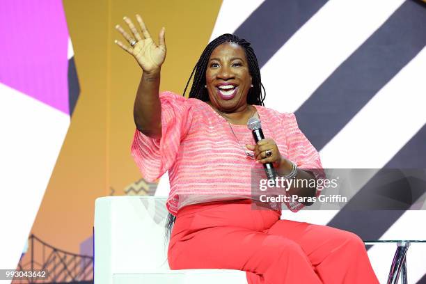 Tarana Burke speaks onstage during the 2018 Essence Festival presented by Coca-Cola at Ernest N. Morial Convention Center on July 6, 2018 in New...