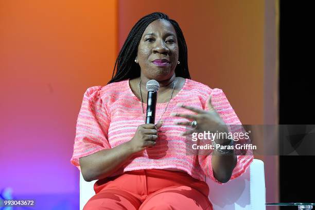Tarana Burke speaks onstage during the 2018 Essence Festival presented by Coca-Cola at Ernest N. Morial Convention Center on July 6, 2018 in New...