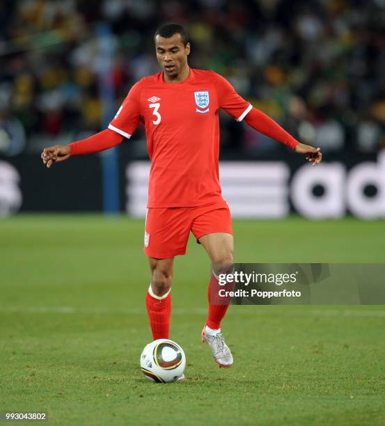 Ashley Cole of England in action during the FIFA World Cup Round of 16 match between Germany and England at the Free State Stadium on June 27, 2010...