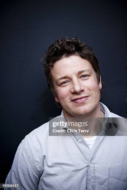 Chef Jamie Oliver poses for a portrait shoot in Huntingdon on November 21, 2009.