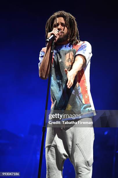 Cole headlines the main stage on Day 1 of Wireless Festival 2018 at Finsbury Park on July 6, 2018 in London, England.