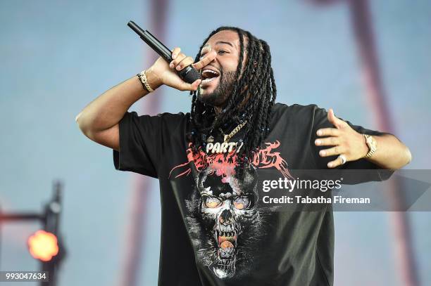 Performs on the Main Stage on Day 1 of Wireless Festival 2018 at Finsbury Park on July 6, 2018 in London, England.