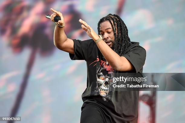 Performs on the Main Stage on Day 1 of Wireless Festival 2018 at Finsbury Park on July 6, 2018 in London, England.