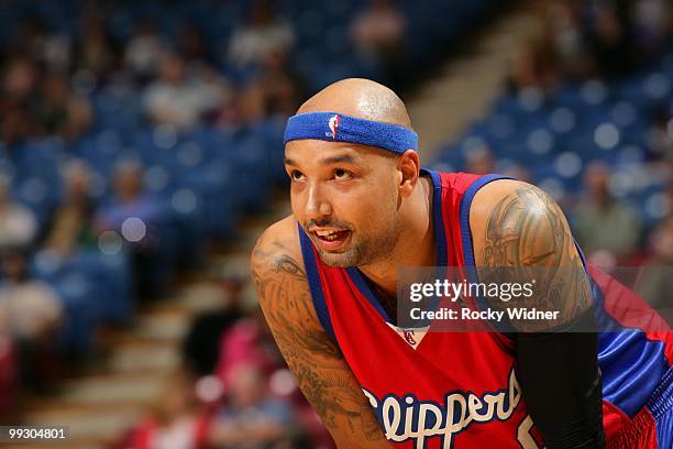 Drew Gooden of the Los Angeles Clippers looks on during the game against the Sacramento Kings at Arco Arena on April 8, 2010 in Sacramento,...