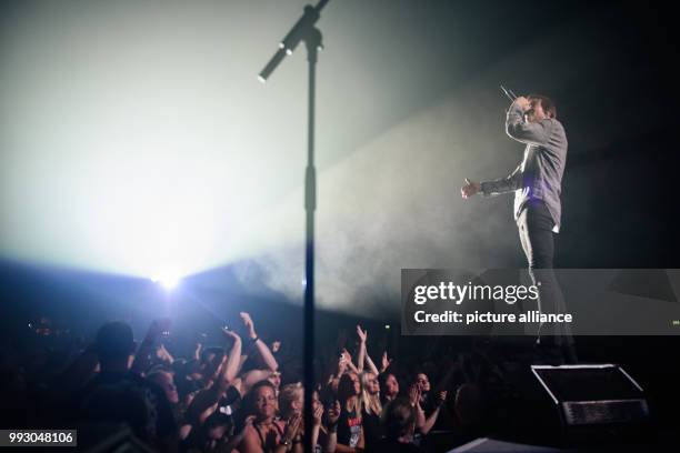 The singer Andreas Frege, better known as "Campino" of the band "Die Toten Hosen" can be seen on stage for the start of their "Laune der...