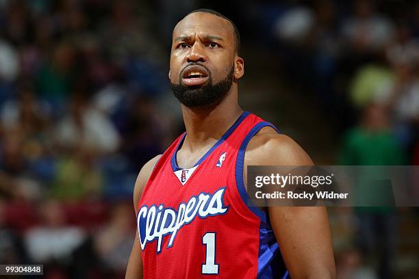 Baron Davis of the Los Angeles Clippers looks on during the game against the Sacramento Kings at Arco Arena on April 8, 2010 in Sacramento,...