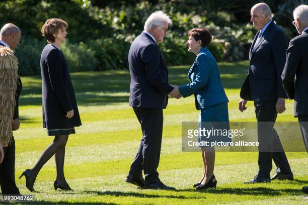 German federal president Frank-Walter Steinmeier and wife elke buedenbender meet the general governor patricia lee reddy and her husband david...
