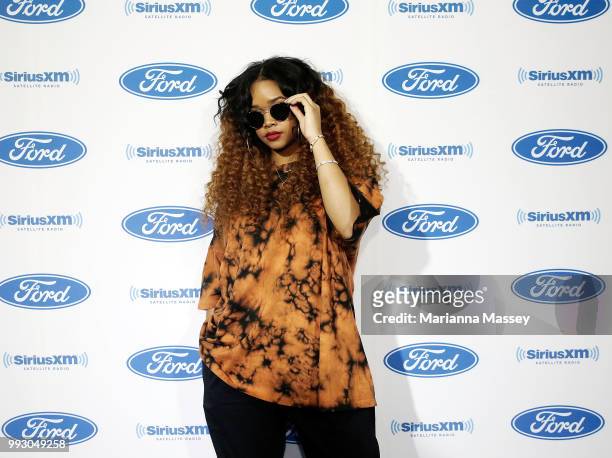 Singer H.E.R. Pose for a photo during the SiriusXM's Heart & Soul Channel Broadcasts from Essence Festival on July 6, 2018 in New Orleans, Louisiana.