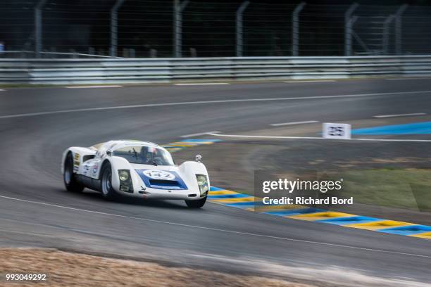 Porsche 906 Carrera 6 1966 driven by Romain Rocher competes during the Free Practrice at Le Mans Classic 2018 on July 6, 2018 in Le Mans, France.