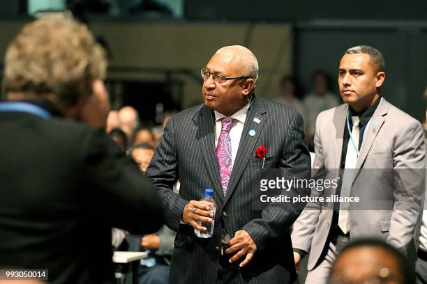 Der COP 23 Präsident und Premierminister der Fidschi Inseln, Frank Bainimarama kommt am in Bonn zum Auftakt der Weltklimakonferenz. Die...
