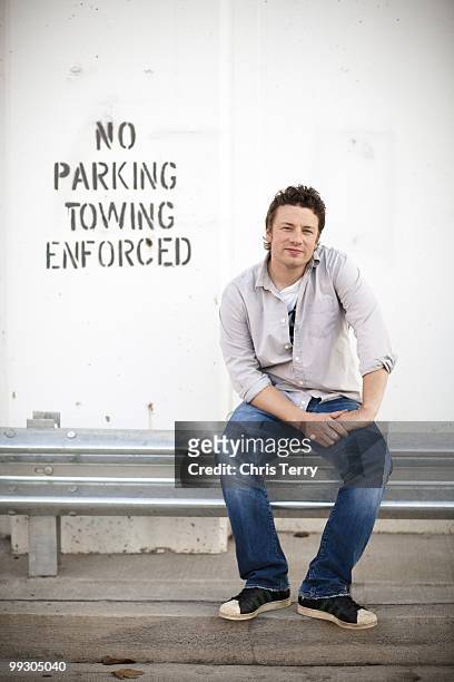 Chef Jamie Oliver poses for a portrait shoot in Huntingdon on November 21, 2009.
