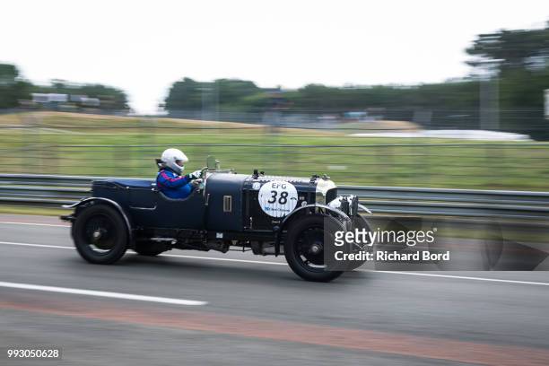 Bentley 4.5L Le Mans 1926 competes during the Day Practice at Le Mans Classic 2018 on July 6, 2018 in Le Mans, France.
